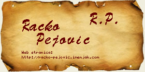 Racko Pejović vizit kartica